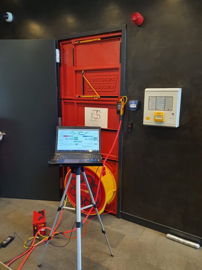 Söndürme gazının tasarım bekleme süresini sağlayıp sağlamadığını doğrulamak amacıyla gerçekleştirilen sızdırmazlık testi çalışması.